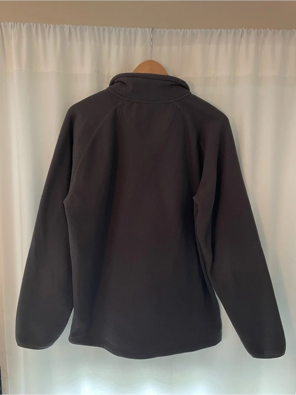 The North Face gray 1/4 zip pullover grid waffle fleece men’s L large TNF